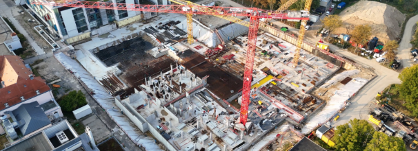 Baustelle des neuen Zentralbau zwei von oben